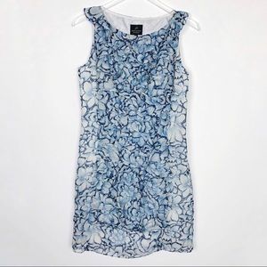 Adrianna Papell Blue Floral Ruffle Dress Size 8